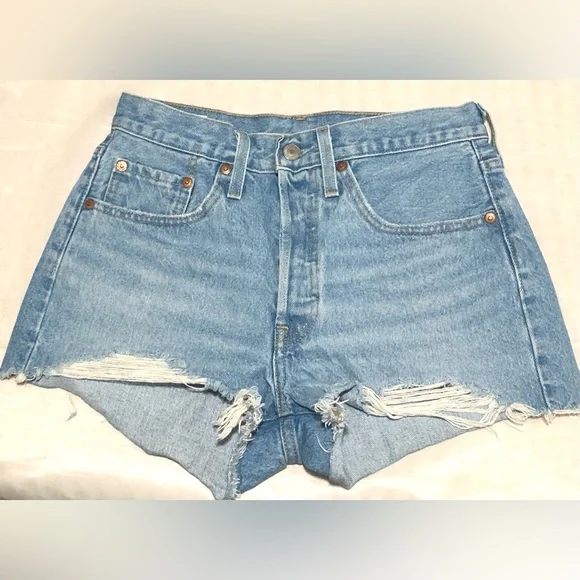 Levi's Light Blue Jean Shorts - Picture 5 of 9